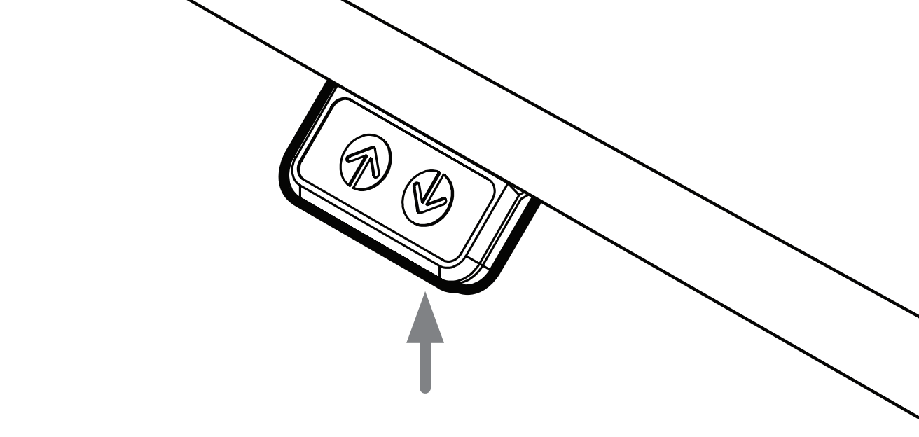 Illustration of desk buttons to control height
